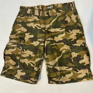 Carhartt Green and Tan Cargo Shorts size 38 fits like a 36